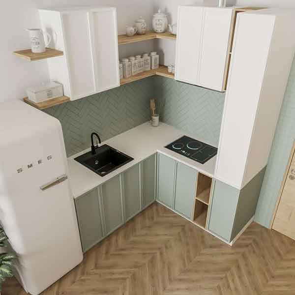 47 دکوراسیون آشپزخانه کوچک 2023 جدید؛ کابینت و چیدمان برای آشپزخانه بافضای کم
