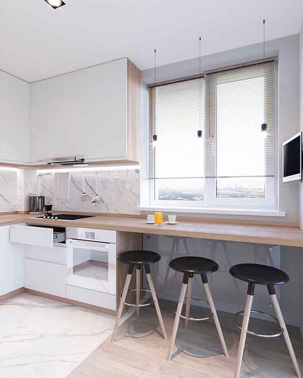 دکوراسیون آشپزخانه کوچک 2024؛ با متریال های بروز و انواع کابینت ها و چیدمان زیبا