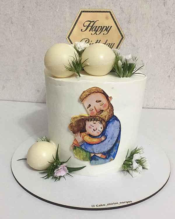 تزیین کیک روز پدر 2024؛ روزپدر و همه پدران آسمانی مبارک (با فیلینگ موز و گردو)
