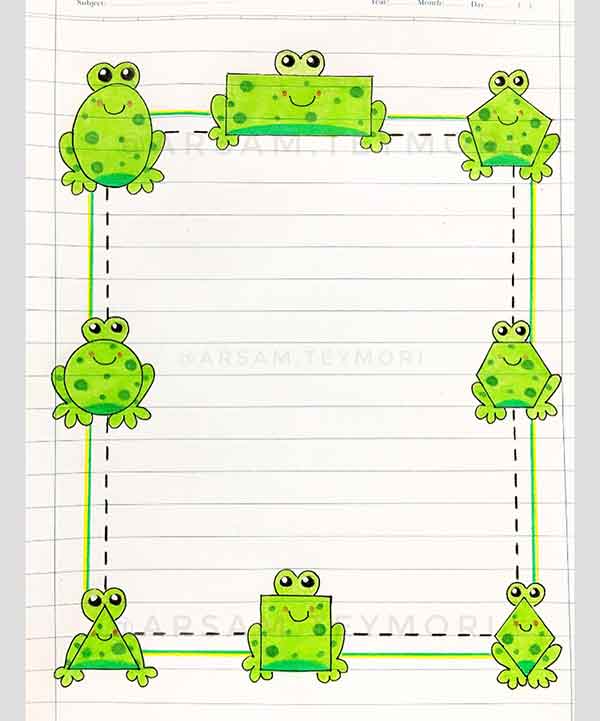 حاشیه تزیین صفحات دفتر مشق با نقاشی ساده 2024؛ مگه داریم این همه خوشگلی یه جا!