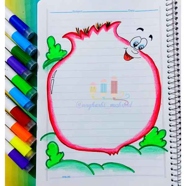 حاشیه تزیین صفحات دفتر مشق با نقاشی پسرانه 2024؛ اشکال اشخاص کارتونی پرطرفدار