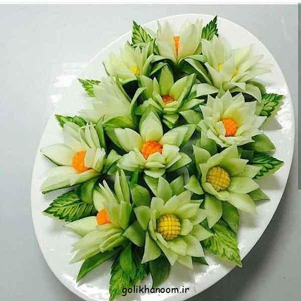 تزیین خیار برای سالاد 2024؛ بسیار زیبا که خیلی راحت خوشگله گل و اسلایس‌های جذاب