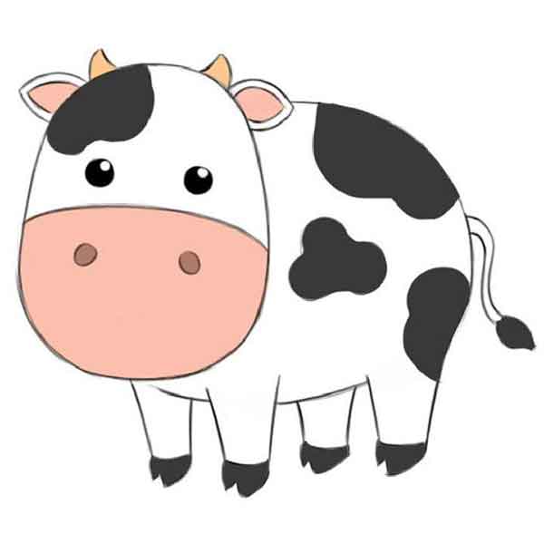 “نقاشی گاو کودکانه” 2024؛ بسیار آسان و فانتزی در طرح های متنوع (برای چاپ)