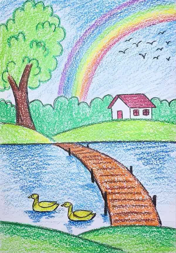 “نقاشی طبیعت” 2024؛ فانتزی و کودکانه برای پایه‌های مختلف (با مداد رنگی)