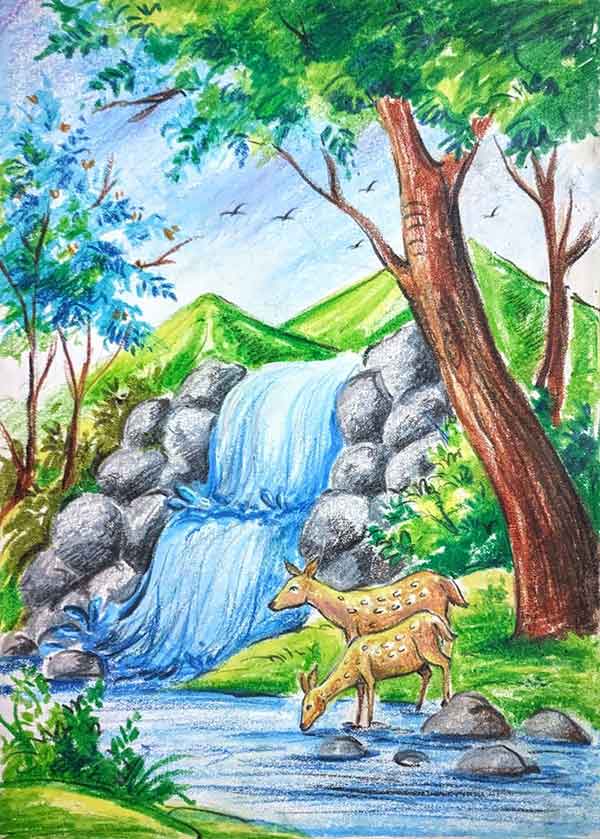 “نقاشی طبیعت” 2024؛ فانتزی و کودکانه برای پایه‌های مختلف (با مداد رنگی)