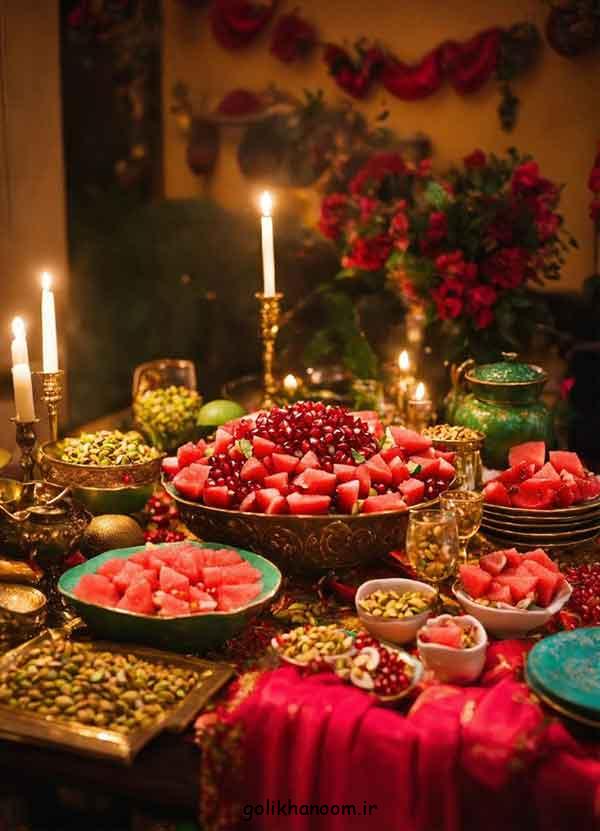 چیدمان سفره شب یلدا