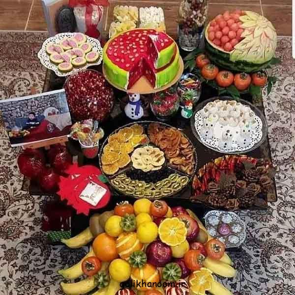 تزیین میز شب یلدا ساده و شیک