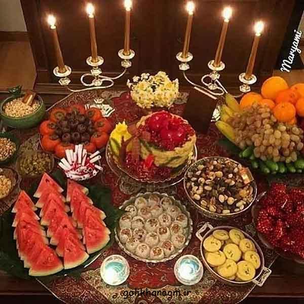 تزیین میز شب یلدا ساده و شیک