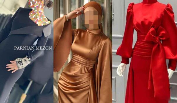 لباس مجلسی ساتن بلند و پوشیده ۲۰۲۵؛ مطمئن باش متفاوت تر از همه میشی با این انتخاب