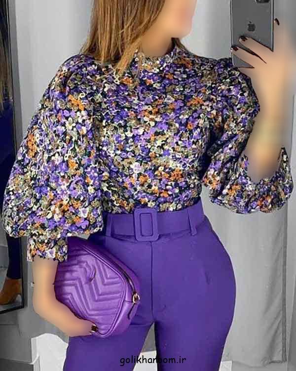 مدل شومیز جدید با پارچه گلدار