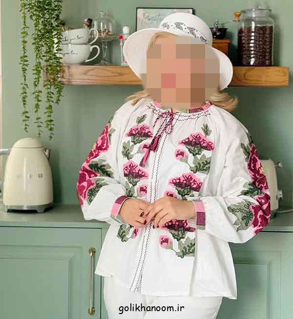 مدل شومیز جدید پارچه طرح دار