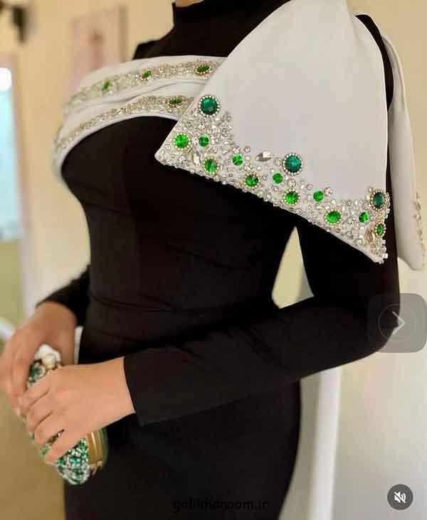 لباس مجلسی با پاپیون بزرگ