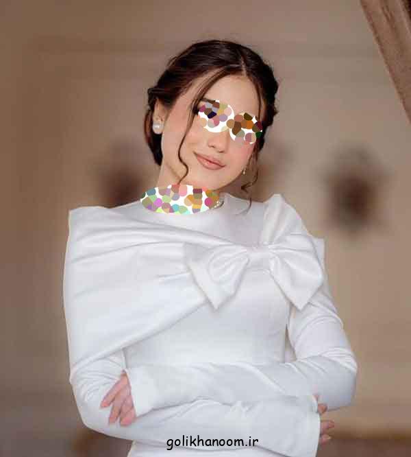 لباس مجلسی با پاپیون بزرگ