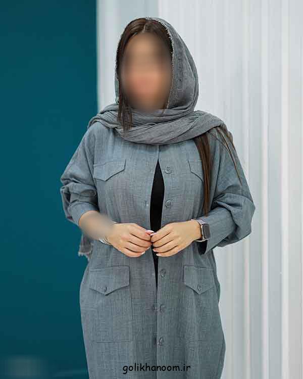 مدل مانتو با پارچه شانتون