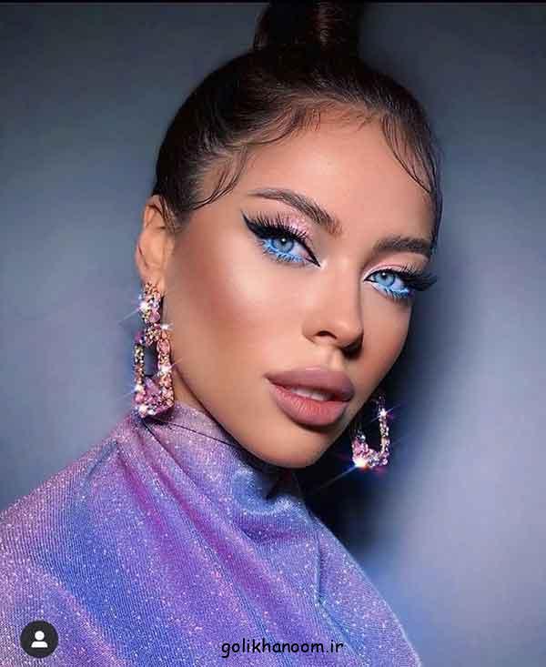 مدل میکاپ با پیشانی بلند