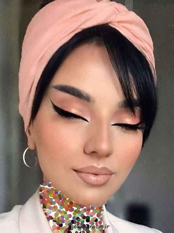 مدل میکاپ با پیشانی بلند