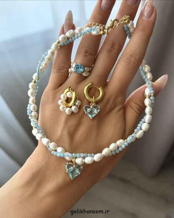 مدل نیم ست مرواریدی جدید