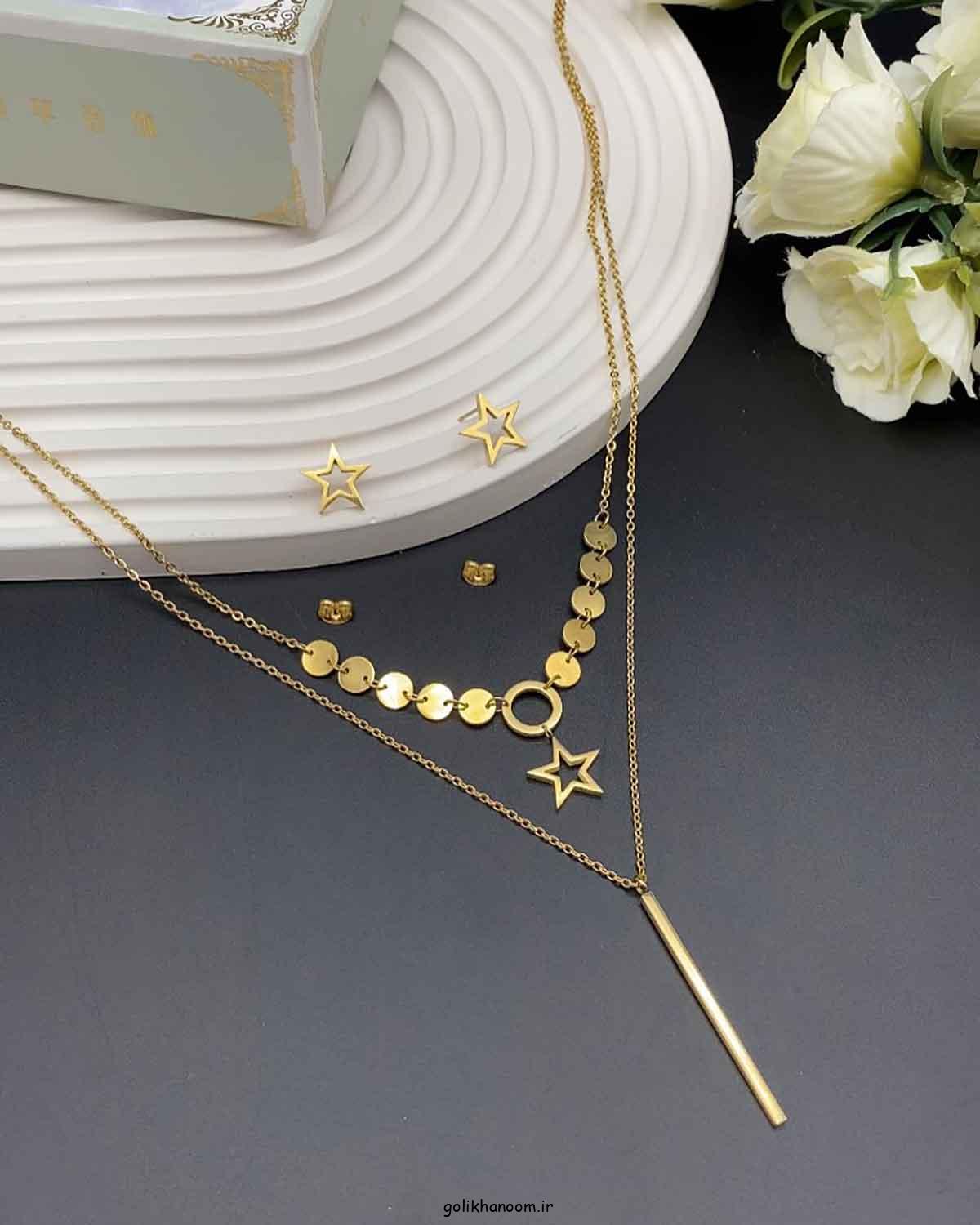 نیم ست طلای زیبا و مدرن