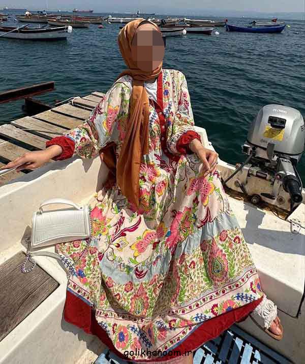 پیراهن ساحلی طرح دار رنگی
