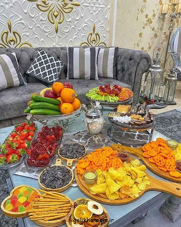 تزیین میز تنقلات و میوه مهمانی
