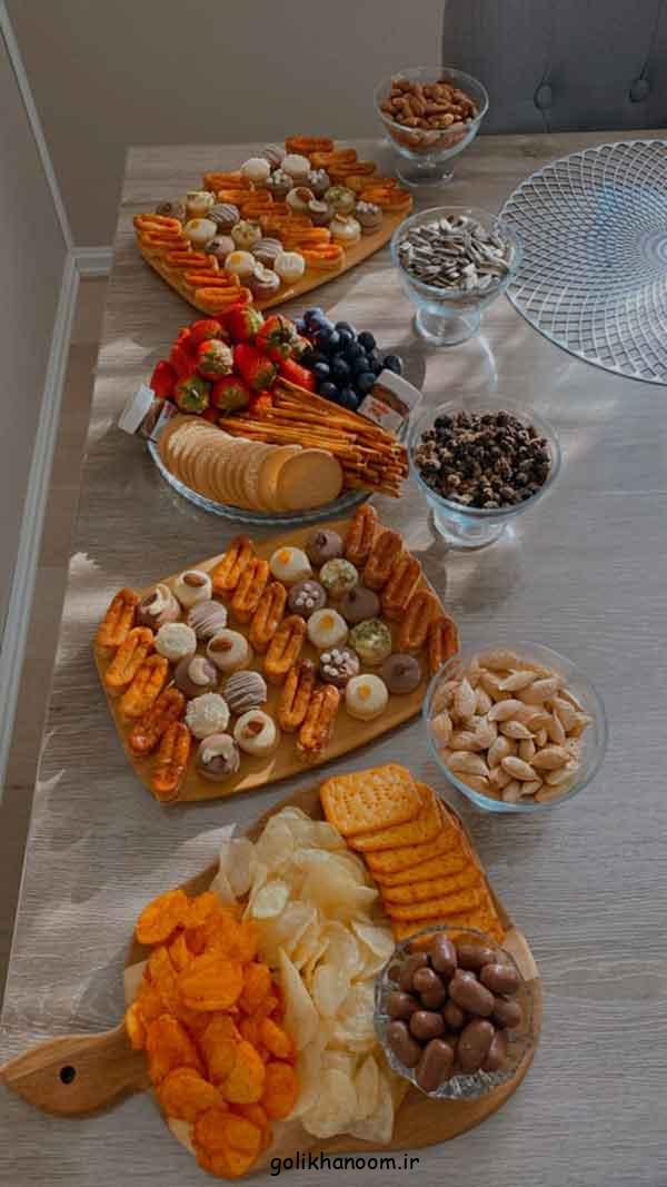 تزیین میز تنقلات و میوه مهمانی
