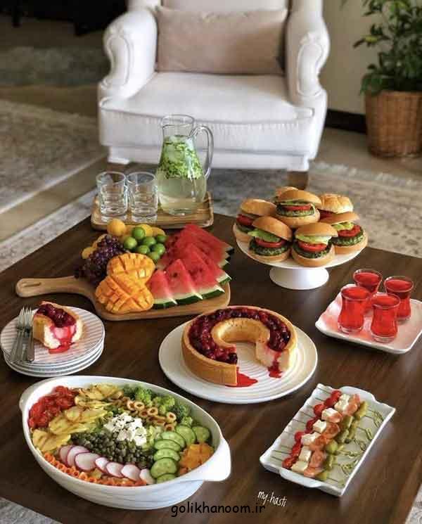 تزیین میز تنقلات و میوه مهمانی