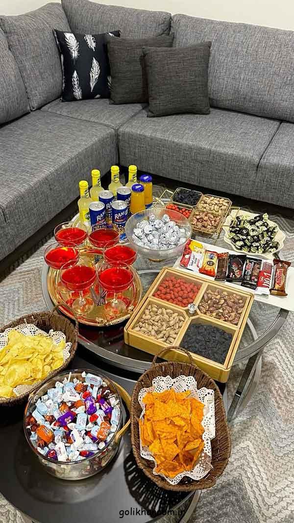 تزیین میز تنقلات و میوه مهمانی