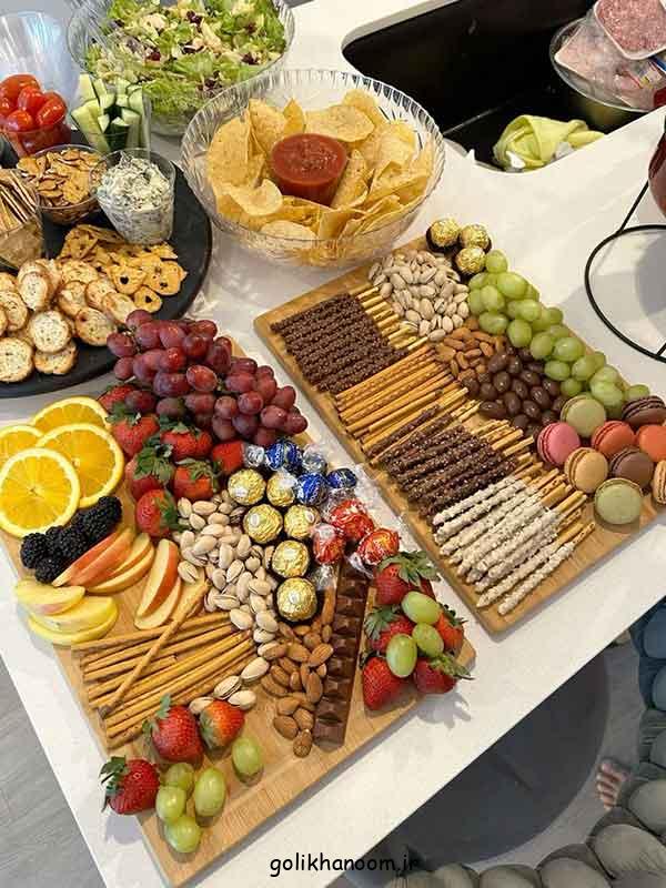 تزیین میز تنقلات و میوه مهمانی