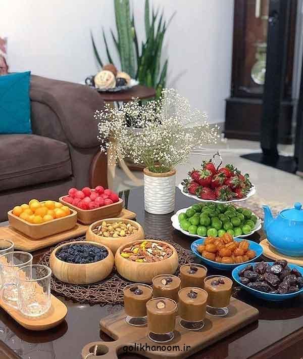 تزیین میز تنقلات و میوه مهمانی