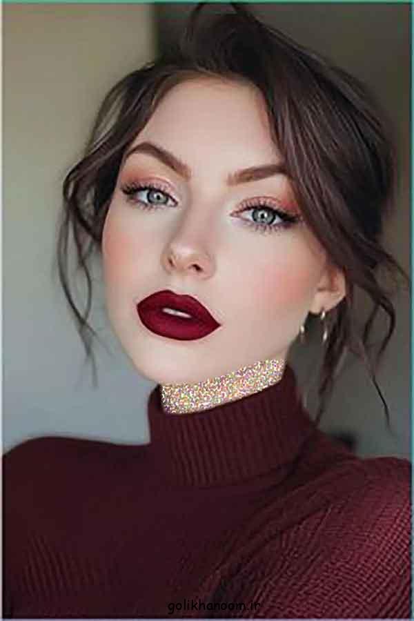 آرایش مناسب برای لباس قرمز، 30 نمونه میکاپ چشم به سبک های مختلف با لباس قرمز  