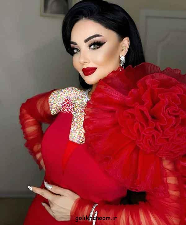 آرایش مناسب برای لباس قرمز، 30 نمونه میکاپ چشم به سبک های مختلف با لباس قرمز  