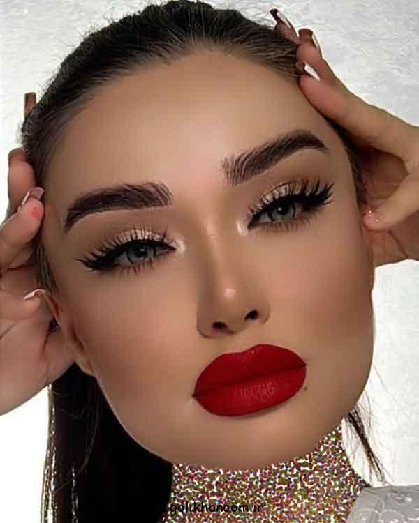 آرایش مناسب برای لباس قرمز، 30 نمونه میکاپ چشم به سبک های مختلف با لباس قرمز  