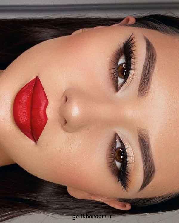 آرایش مناسب برای لباس قرمز، 30 نمونه میکاپ چشم به سبک های مختلف با لباس قرمز  