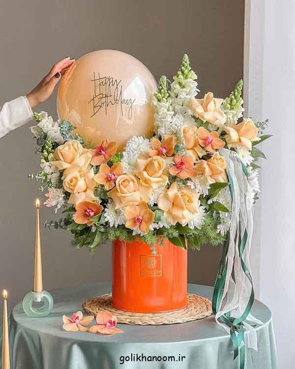 دسته گلی برای عکاسی در جشن تولد؛ شیک و جدید لاکچری [بزرگ کوچیک] رنگ‌های شاد
