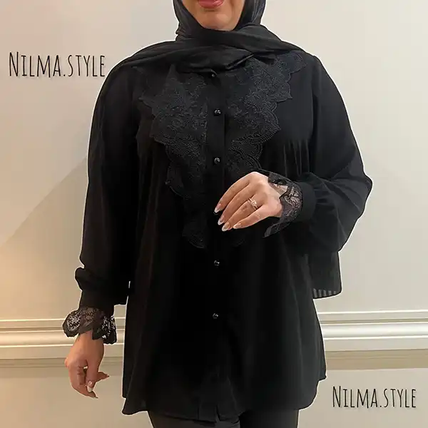 100 مدل شومیز مشکی 2025؛ جدیدترین بلوز مشکی زنانه برای محرم [مجلسی ساده]