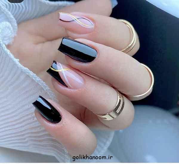 مدل ناخن برای محرم دخترانه ۱۴۰۴ | گلچین طرح مشکی زیبا و جدید (کوتاه و بلند)
