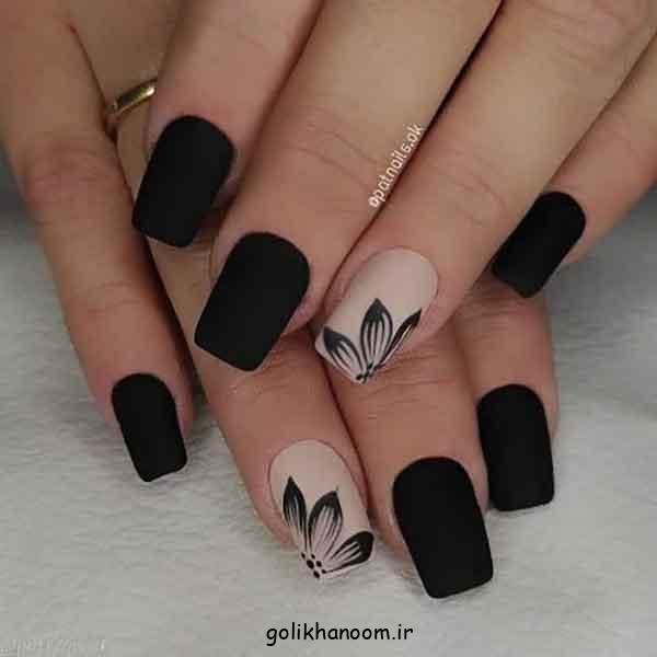 مدل ناخن برای محرم دخترانه ۱۴۰۴ | گلچین طرح مشکی زیبا و جدید (کوتاه و بلند)