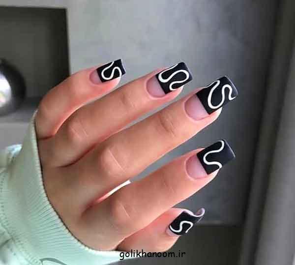 مدل ناخن برای محرم دخترانه ۱۴۰۴ | گلچین طرح مشکی زیبا و جدید (کوتاه و بلند)