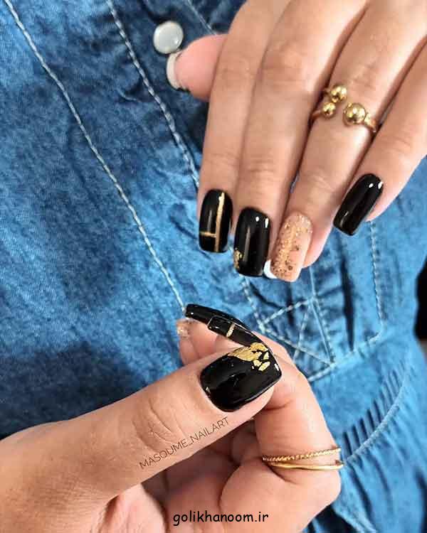 مدل ناخن برای محرم دخترانه ۱۴۰۴ | گلچین طرح مشکی زیبا و جدید (کوتاه و بلند)