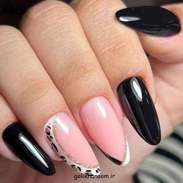 مدل ناخن برای محرم دخترانه ۱۴۰۴ | گلچین طرح مشکی زیبا و جدید (کوتاه و بلند)