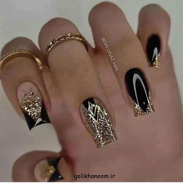 مدل ناخن برای محرم دخترانه ۱۴۰۴ | گلچین طرح مشکی زیبا و جدید (کوتاه و بلند)