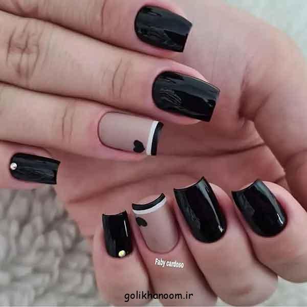 مدل ناخن برای محرم دخترانه ۱۴۰۴ | گلچین طرح مشکی زیبا و جدید (کوتاه و بلند)