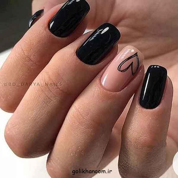 مدل ناخن برای محرم دخترانه ۱۴۰۴ | گلچین طرح مشکی زیبا و جدید (کوتاه و بلند)