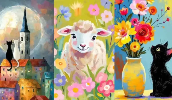 ایده نقاشی با آبرنگ | برای کودکان با طرح پینترستی (ساده و آسان) روی کاغذ