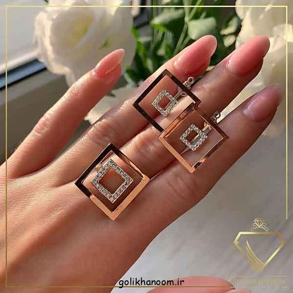 ست انگشتر و گوشواره: 30 طرح زیبا و جدید بدل و طلا دخترانه / زنانه (انواع سبک)