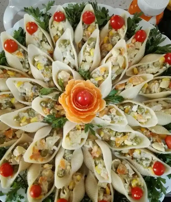 100 تزیین سالاد ماکارانی 2025؛ برای مدرسه جشن تولد [تک نفره, قالبی, فینگر فود]