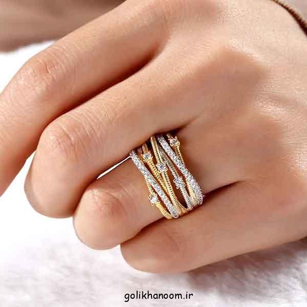 انگشتر رینگی چندتایی؛ 30 مدل ساده و نگین دار + یکی از محبوب‌ترین ترندهای امروزی