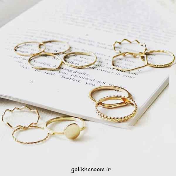 انگشتر رینگی چندتایی؛ 30 مدل ساده و نگین دار + یکی از محبوب‌ترین ترندهای امروزی