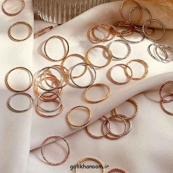انگشتر رینگی چندتایی؛ 30 مدل ساده و نگین دار + یکی از محبوب‌ترین ترندهای امروزی