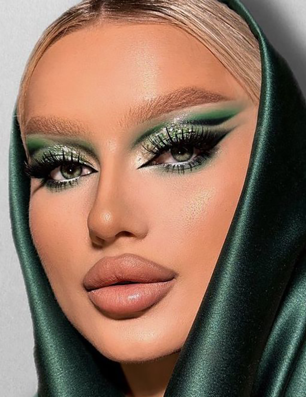 میکاپ با سایه سبز؛ 30 مدل یشمی شایندار ترکیب با رنگ دیگر طلایی (انواع پوست)